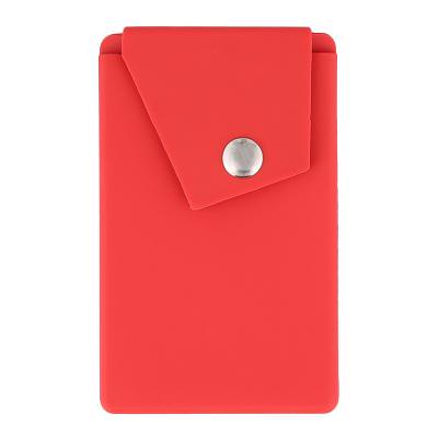 Blank red phone wallet that doubles as a phone stand.