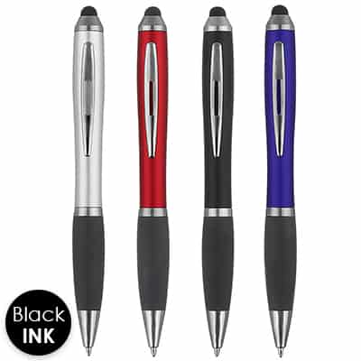Solid color pen with chrome and black trim.