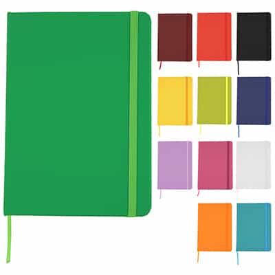 PVC kelly green 5x7 daily notebook blank.