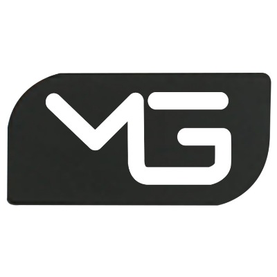 Plastic black webcam cover with a custom logo.