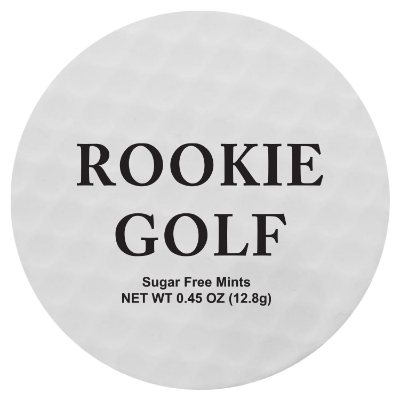 Personalized golf print on top of grass golf klick mint tin.