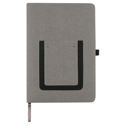 Gray wavy roma journal with phone holder.