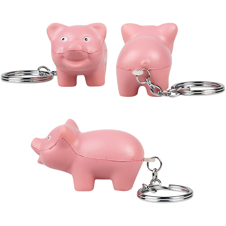pig stress keychain