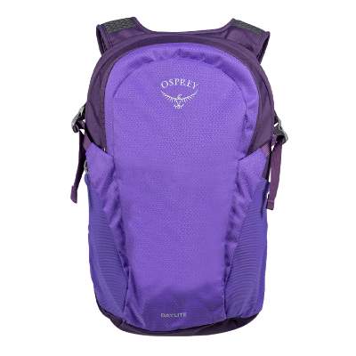 Blank recycled polyester purple backpack.