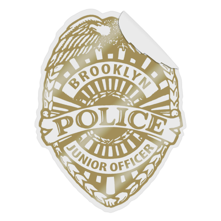 Custom police badge roll sticker