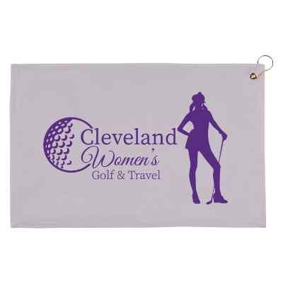 Custom golf towel with grommet.