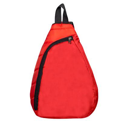 Blank red sling backpack.