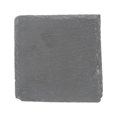 Natural black slate four-piece square coaster set blank.