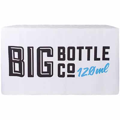 6 foot liquid repellent polyester table cover with full-color imprint all over.