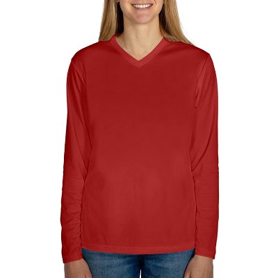 Blank scarlet women's long sleeve t-shirt.