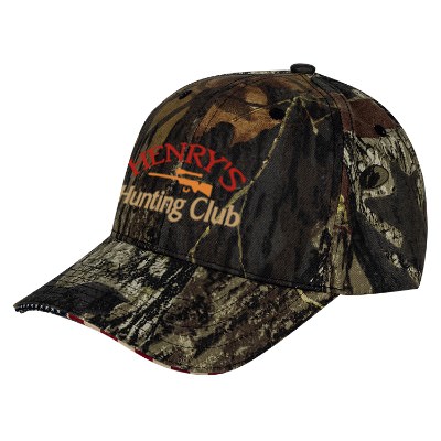 Full color design on mossy oak break up hat.