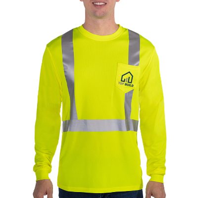 Full color safety yellow long sleeve tee.