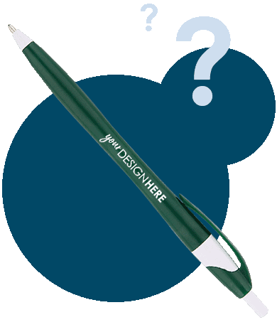 Green pen with white imprint