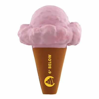 Foam ice cream cone stress reliever logoed with a custom imprint.