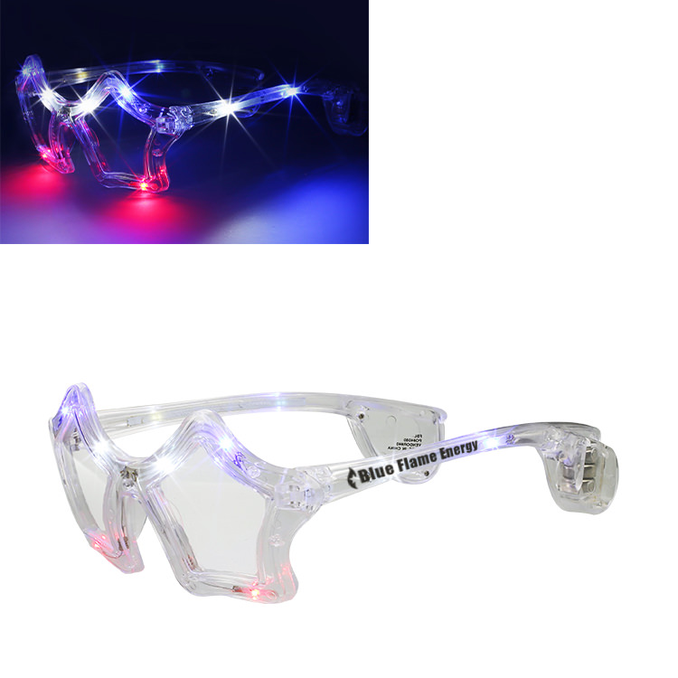 Plastic LED star shaped sunglasses.