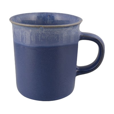 Ceramic blue coffee mug with c-handle blank in 16 ounces.