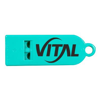 Two tone whistle with one color logo.