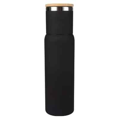 Blank stainless black thermos.