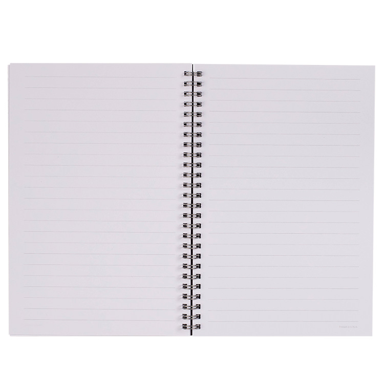 Leatherette spiral notebook.