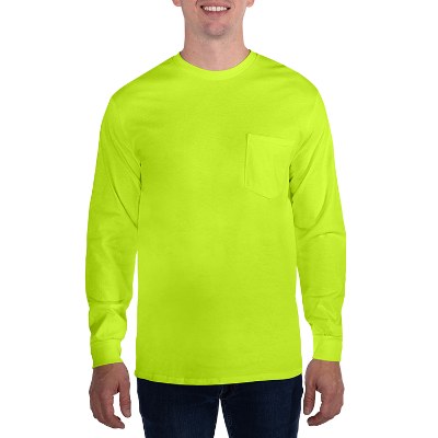 Blank safety green long sleeve t-shirt.