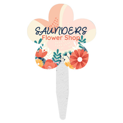 White paper personalized garden grow stick.