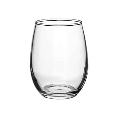 Glass clear wine glass blank in 15 ounces.