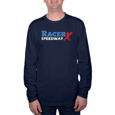 Personalized full color navy blue long sleeve t-shirt.