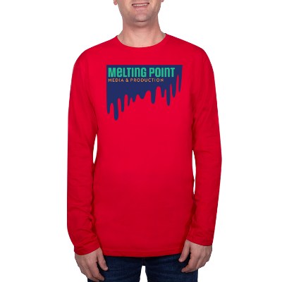Personalized full color cherry red long sleeve t-shirt.