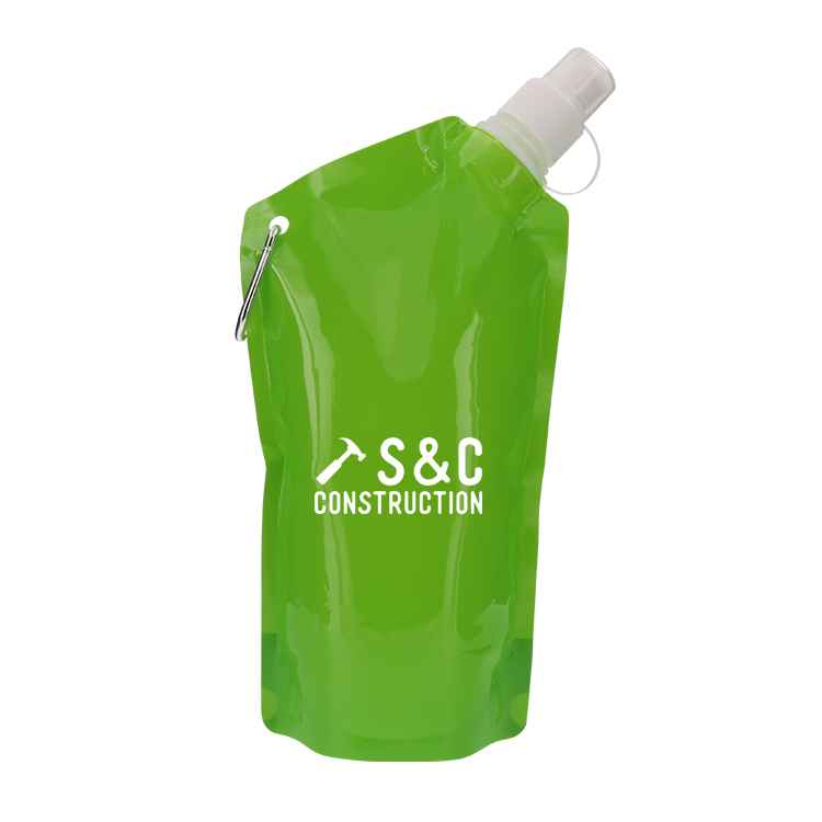 Plastic clear water bottle with custom print in 20 ounces.