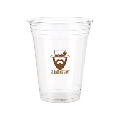 16 oz. customizable soft sided clear plastic cup.