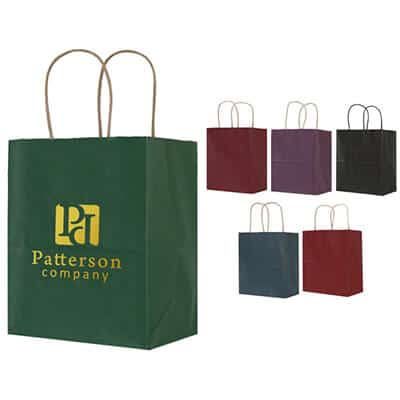 Paper hunter matte colored recyclable bag personalized.