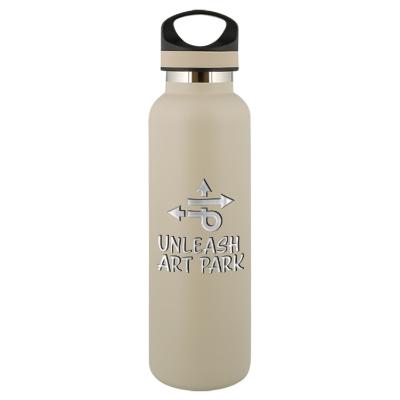 Sand stainless bottle with engraved imprint.
