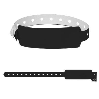 Blank black wristband available in bulk.