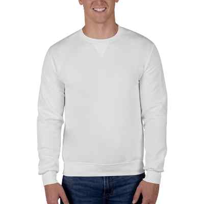 Blank white crewneck sweatshirt.