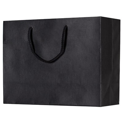 Textured paper 13x10 inch black eurotote blank.
