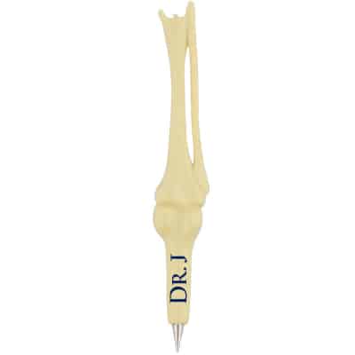 Plastic knee joint shaped pen.