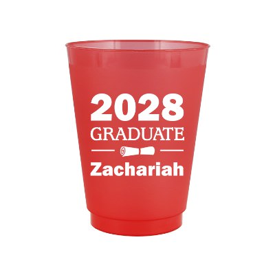 16 oz. customizable colored frosted plastic cup.