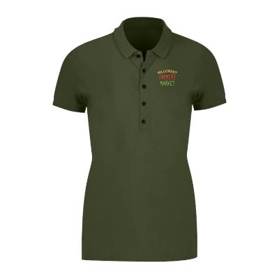 Townsend green women's polo with custom embroidered logo.