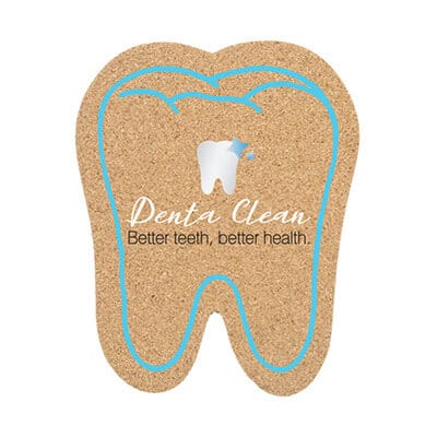 4.5 inch cork tooth coaster with full color imprinted.