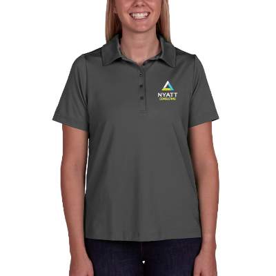 Customized embroidered graphite performance ladies' flex polo