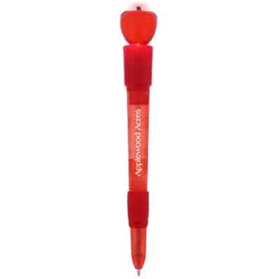 Plastic light up apple topper pen.