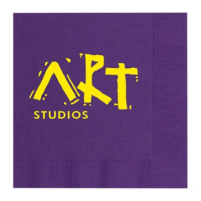 3Ply tissue dark purple high quality lunch napkins imprinted.
