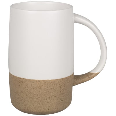 Ceramic white coffee mug with c-handle blank in 17 ounces.