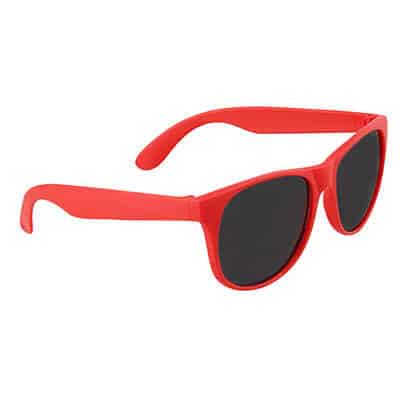 Blank polypropylene red sunglasses.