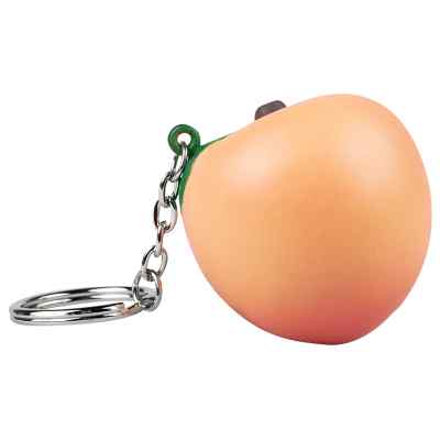 Blank peach stress ball keychain with low prices.
