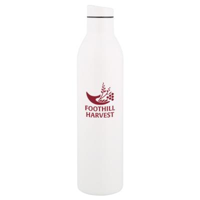 White powder stainless bottle with custom logo.