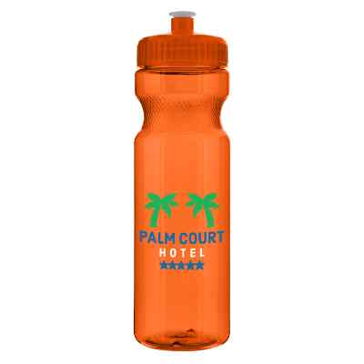 Full color orange plastic bottle