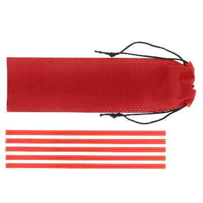 Blank red polypropylene straw 5 pack.