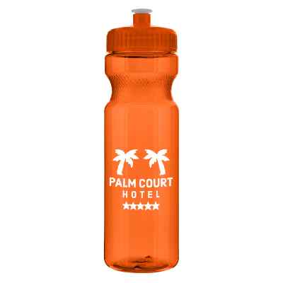 Plastic bottle with logo