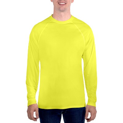 Blank long sleeve tee in safety yellow.
